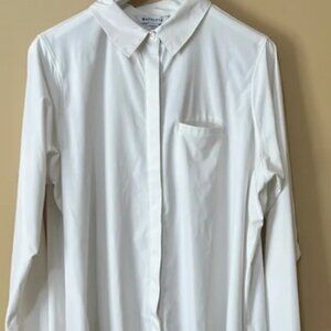 Athleta Cream Button Down Shirt polyester/spandex blend. 1x